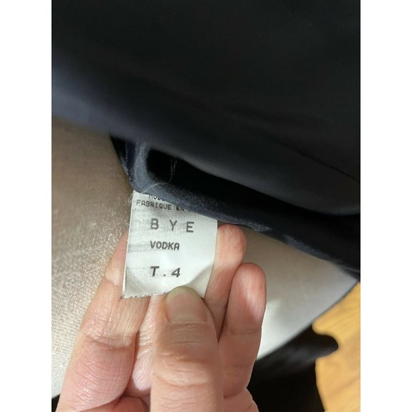 Beautiful Black Long Blazer Size 12 Made In France With Buttons And Pockets - Picture 10 of 10